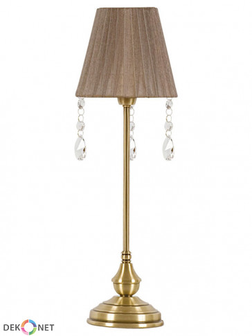 Lampa stołowa Udine -  1 płomienna lampa stołowa z mosiądzu z dużym abażurem.