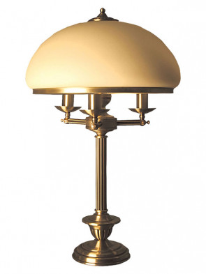 Lampa stołowa Topaz, klasyczna, mosiężna lampa stołowa 3 płomienna