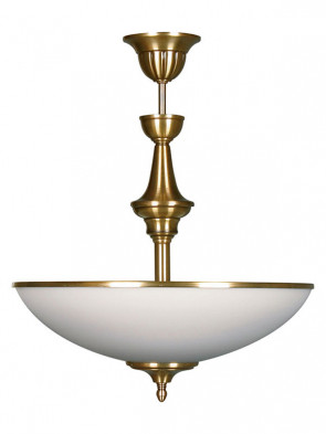 Lampa wisząca Dewon, klasyczna, mosiężna lampa 2 płomienna
