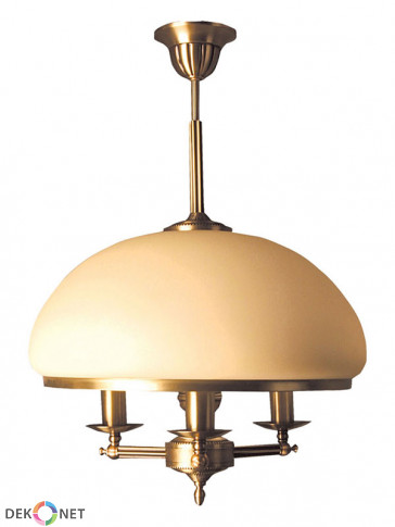 Lampa wisząca Topaz, klasyczna, mosiężna lampa wisząca 3 płomienna