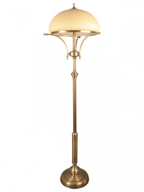 Lampa podłogowa Wenus, duża  klasyczna lampa podłogowa, 3 żarówki pod 1dużym szklanym kloszu w kolorze ecru.