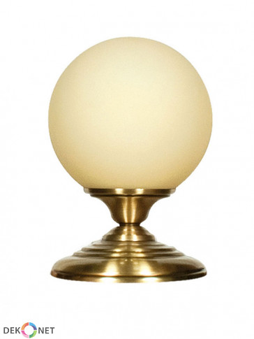 Lampa stołowa Lotos - 1 płomienna, mosiężna lampa stołowa, klosz w kształcie kuli.